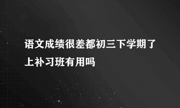 语文成绩很差都初三下学期了上补习班有用吗