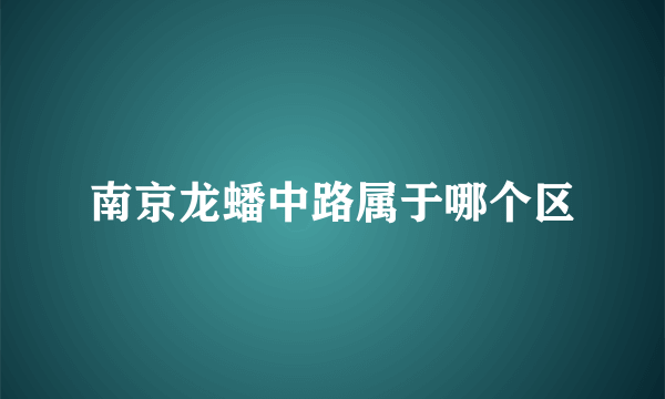 南京龙蟠中路属于哪个区