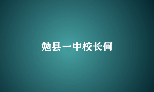 勉县一中校长何