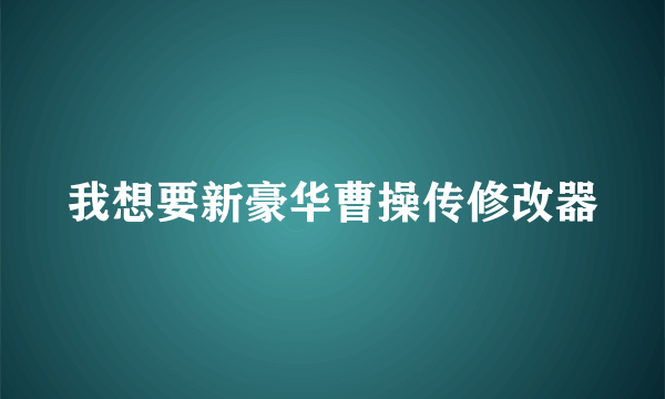 我想要新豪华曹操传修改器