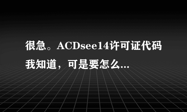 很急。ACDsee14许可证代码我知道，可是要怎么修改注册表键值阿？请具体点！！