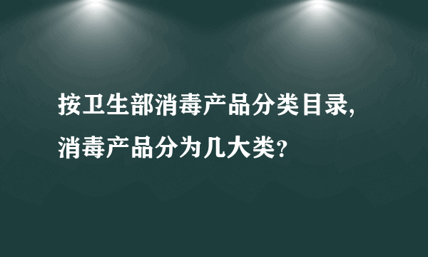 按卫生部消毒产品分类目录,消毒产品分为几大类？