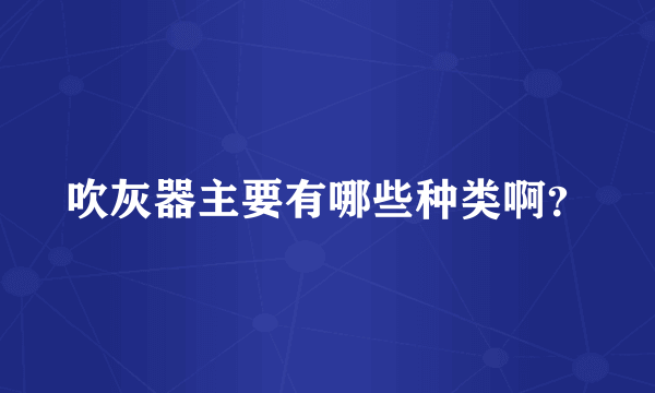 吹灰器主要有哪些种类啊？