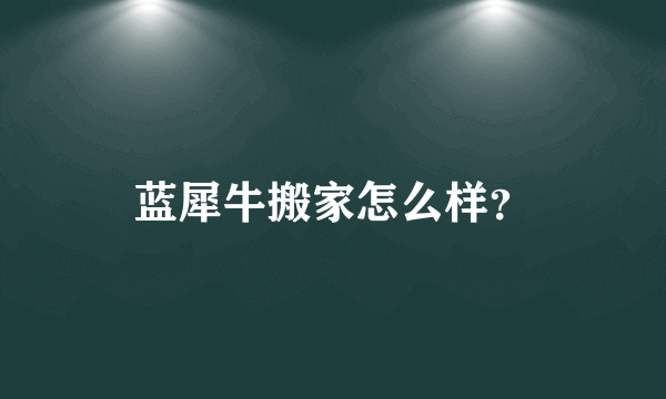 蓝犀牛搬家怎么样？