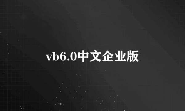 vb6.0中文企业版