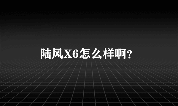 陆风X6怎么样啊？