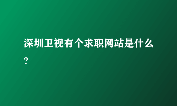 深圳卫视有个求职网站是什么?