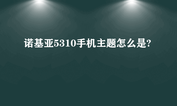 诺基亚5310手机主题怎么是?