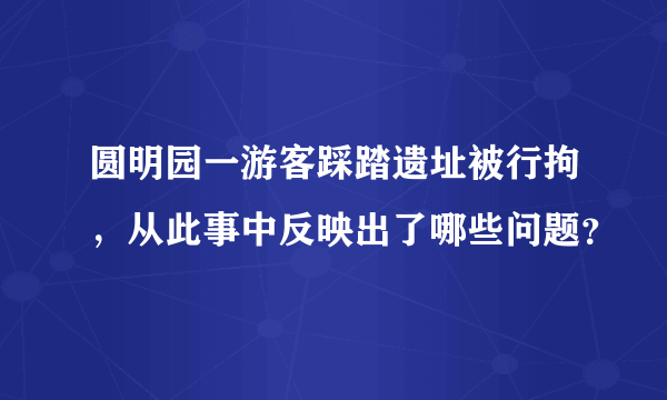 圆明园一游客踩踏遗址被行拘，从此事中反映出了哪些问题？