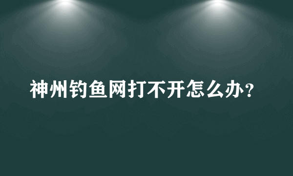 神州钓鱼网打不开怎么办？