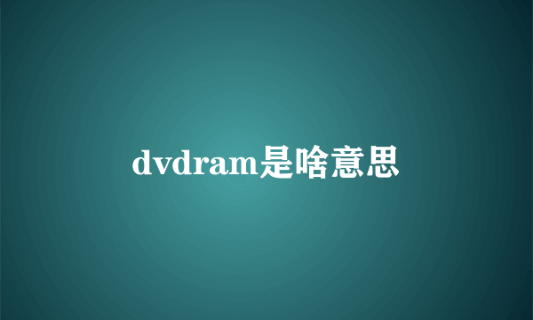 dvdram是啥意思