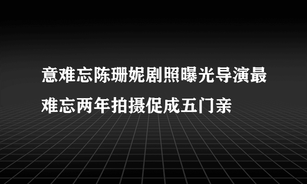 意难忘陈珊妮剧照曝光导演最难忘两年拍摄促成五门亲