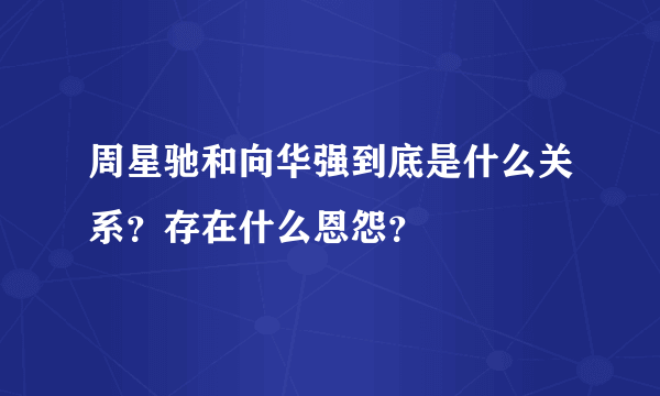 周星驰和向华强到底是什么关系？存在什么恩怨？