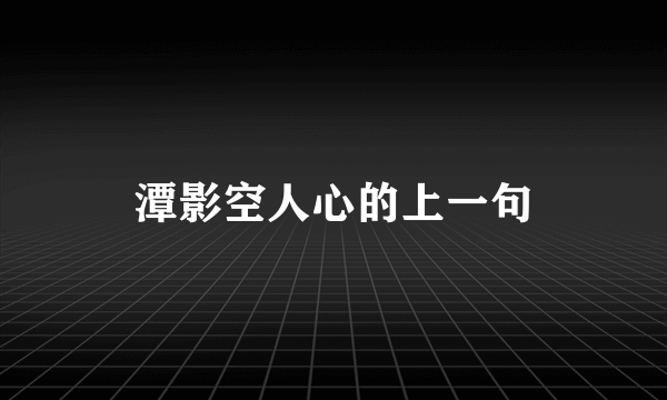 潭影空人心的上一句