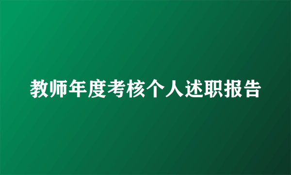 教师年度考核个人述职报告