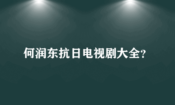 何润东抗日电视剧大全？