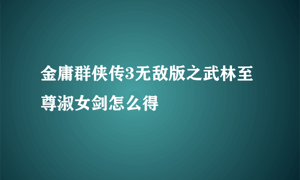 金庸群侠传3无敌版之武林至尊淑女剑怎么得