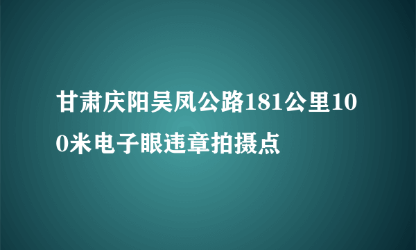 甘肃庆阳吴凤公路181公里100米电子眼违章拍摄点