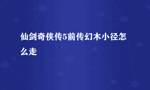 仙剑奇侠传5前传幻木小径怎么走