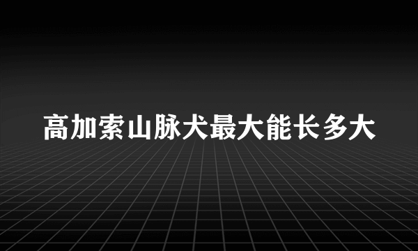 高加索山脉犬最大能长多大