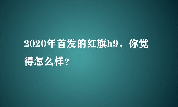 2020年首发的红旗h9，你觉得怎么样？