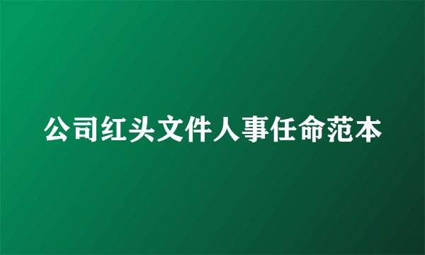 公司红头文件人事任命范本