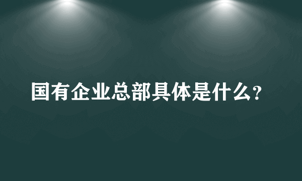 国有企业总部具体是什么？