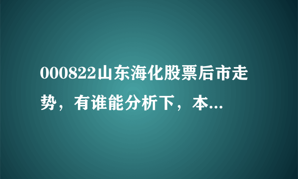 000822山东海化股票后市走势，有谁能分析下，本人给套了，应该不会ST吧