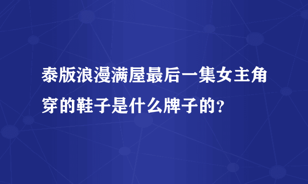 泰版浪漫满屋最后一集女主角穿的鞋子是什么牌子的？