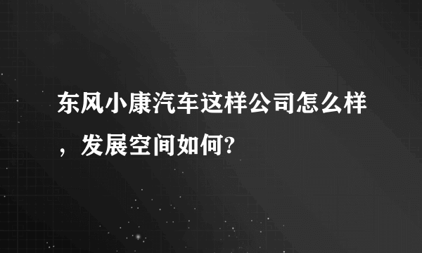 东风小康汽车这样公司怎么样，发展空间如何?