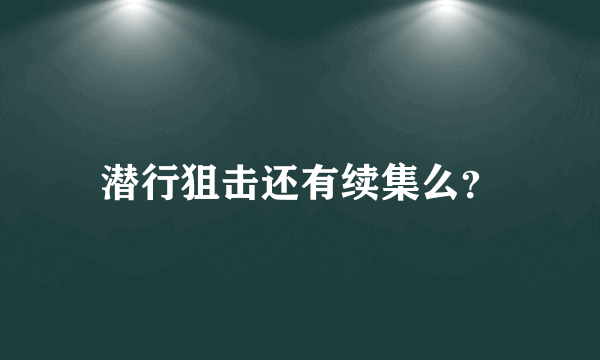 潜行狙击还有续集么？