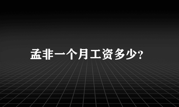 孟非一个月工资多少？