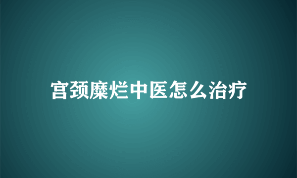 宫颈糜烂中医怎么治疗