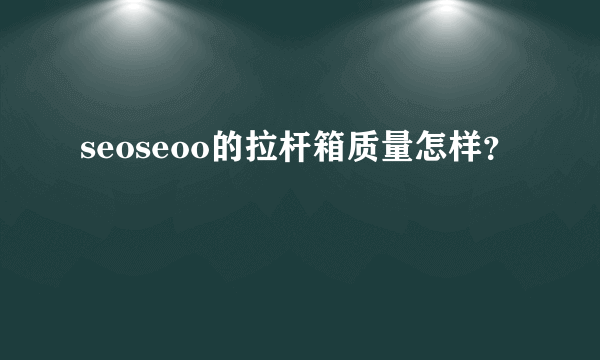 seoseoo的拉杆箱质量怎样？