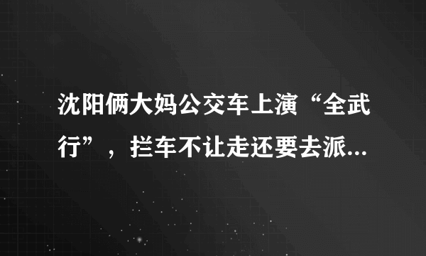 沈阳俩大妈公交车上演“全武行”，拦车不让走还要去派出所pk，你怎么看？