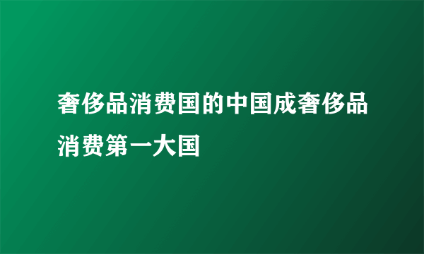 奢侈品消费国的中国成奢侈品消费第一大国