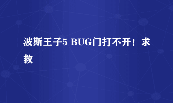 波斯王子5 BUG门打不开！求救