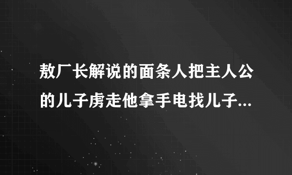 敖厂长解说的面条人把主人公的儿子虏走他拿手电找儿子画面用的是摄像机的样子的游戏名字？