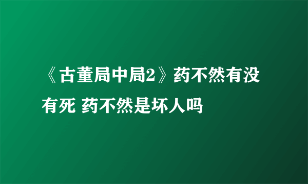 《古董局中局2》药不然有没有死 药不然是坏人吗