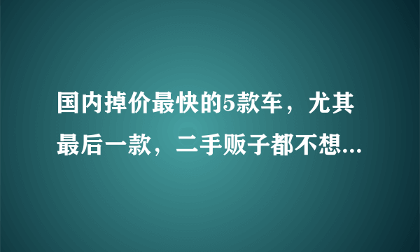 国内掉价最快的5款车，尤其最后一款，二手贩子都不想砸手里！