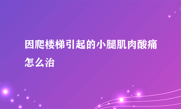 因爬楼梯引起的小腿肌肉酸痛怎么治