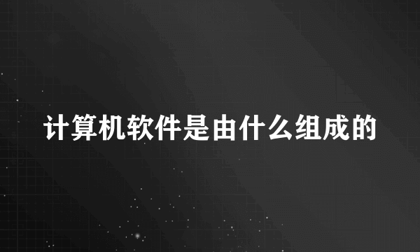 计算机软件是由什么组成的