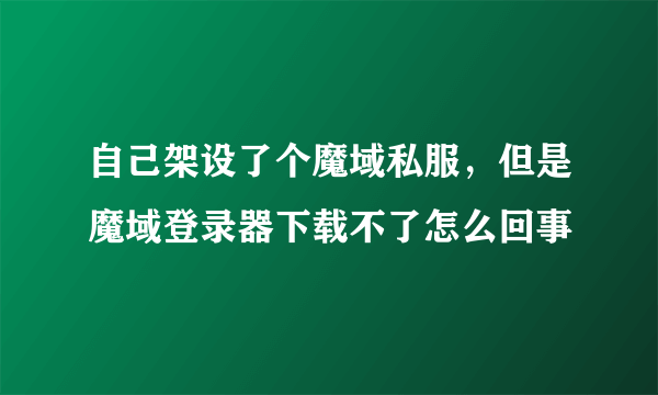 自己架设了个魔域私服，但是魔域登录器下载不了怎么回事