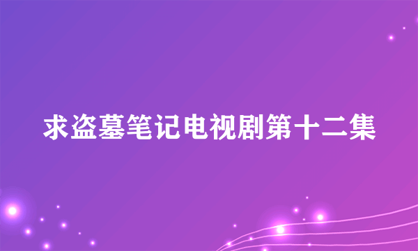 求盗墓笔记电视剧第十二集