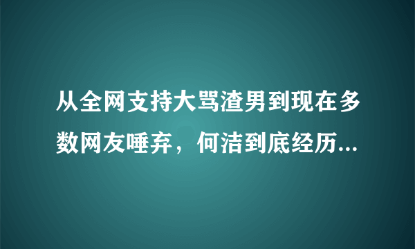 从全网支持大骂渣男到现在多数网友唾弃，何洁到底经历了什么？