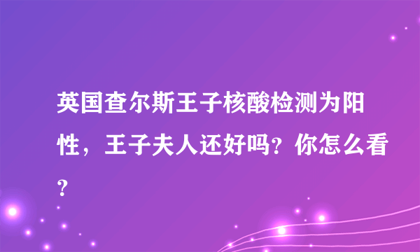 英国查尔斯王子核酸检测为阳性，王子夫人还好吗？你怎么看？