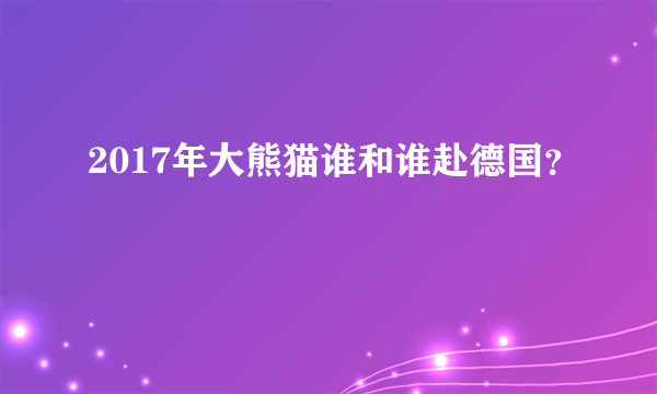 2017年大熊猫谁和谁赴德国？