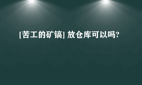 [苦工的矿镐] 放仓库可以吗?