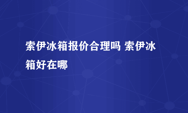 索伊冰箱报价合理吗 索伊冰箱好在哪