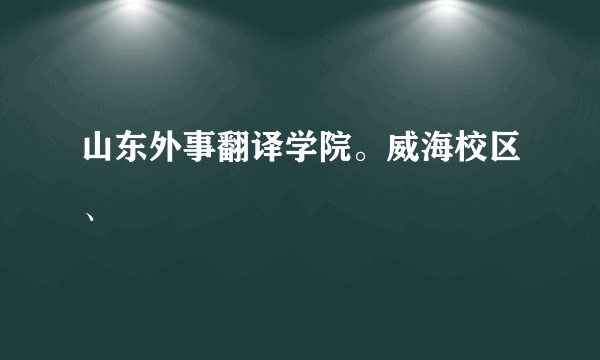 山东外事翻译学院。威海校区、